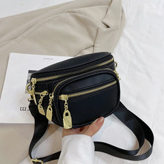 Women Leather Travel Crossbody Chest Bag Waist Fanny Pack