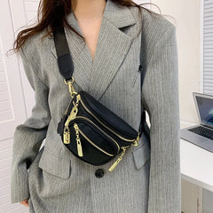Women Leather Travel Crossbody Chest Bag Waist Fanny Pack