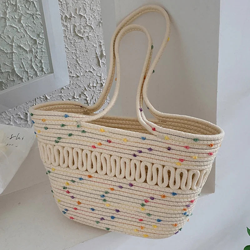 Women Straw Shoulder Crossbody Bag Beach Vacation Handbag