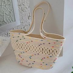 Women Straw Shoulder Crossbody Bag Beach Vacation Handbag
