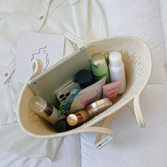 Women Straw Shoulder Crossbody Bag Beach Vacation Handbag