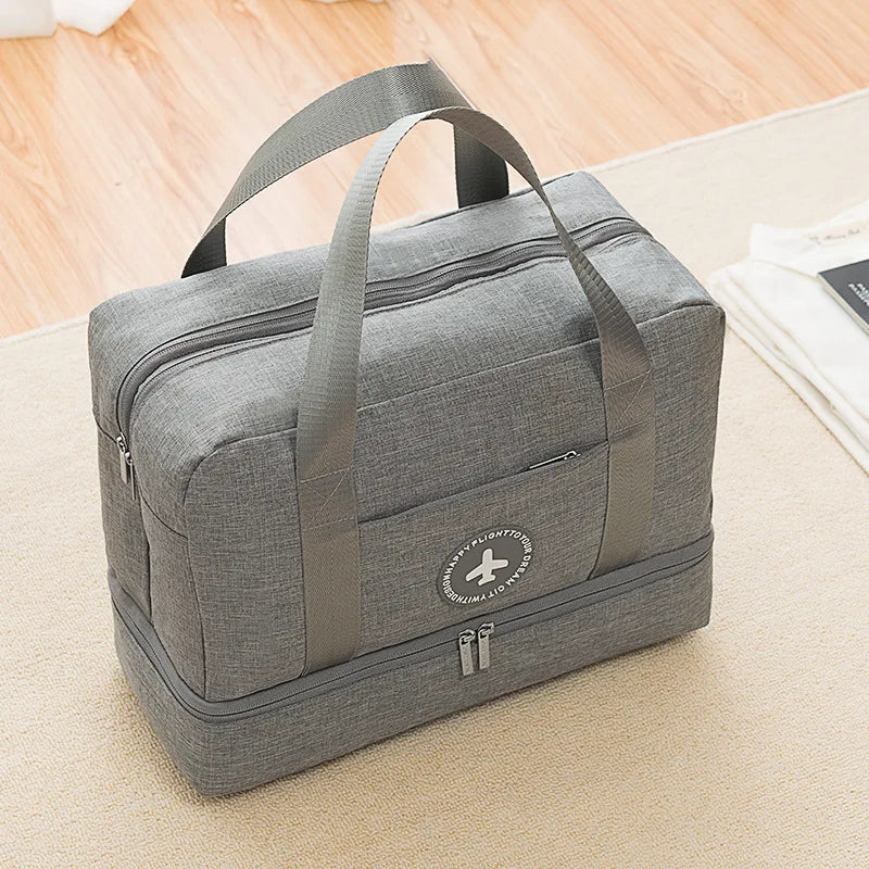 Cationic Fabric Waterproof Travel Bag Large Capacity Double Layer Storage Bag