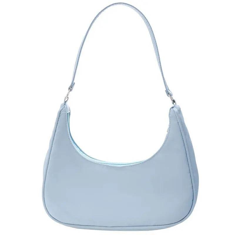 Casual Woman Small Nylon Half Moon Women Shoulder Bags Handbag