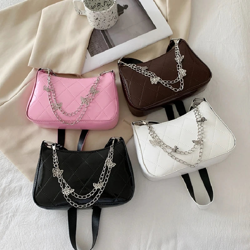 Retro Small Square Bag French Stick Armpit Mobile Phone Bag