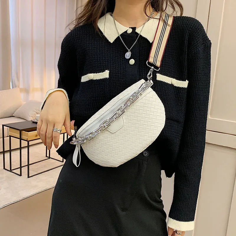 Leather Fanny Pack Waist Bag Crossbody Chest Bag Handbag