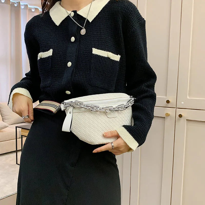 Leather Fanny Pack Waist Bag Crossbody Chest Bag Handbag