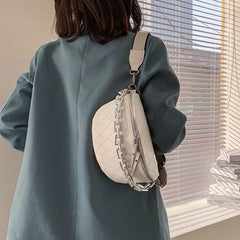 Chain Fanny pack Women Leather Waist Bag Chest pack Mini Female Belt Bags