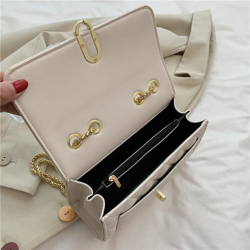 Chain Flap Shoulder Bag for Women Crossbody Messenger Handbag Purse Tote