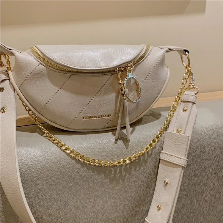 Leather Crossbody Bags for Women Casual Ring Zipper Handbags and Purses