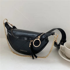 Leather Crossbody Bags for Women Casual Ring Zipper Handbags and Purses