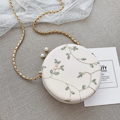 Embroidered Flowers Crossbody Bag for Women Small Messenger Handbag