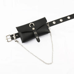 Jean Punk Silver Pin Buckle Strap Belt Shoulder Bag Phone Pouch Waist Bags