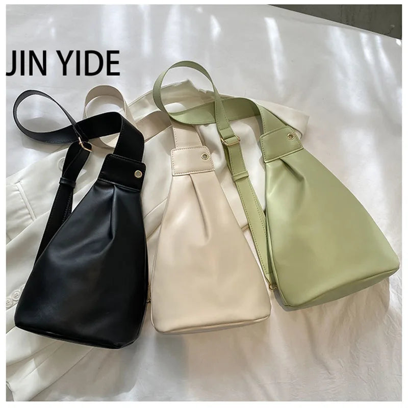 Women's PU Leather Chest Bag Crossbody Purse