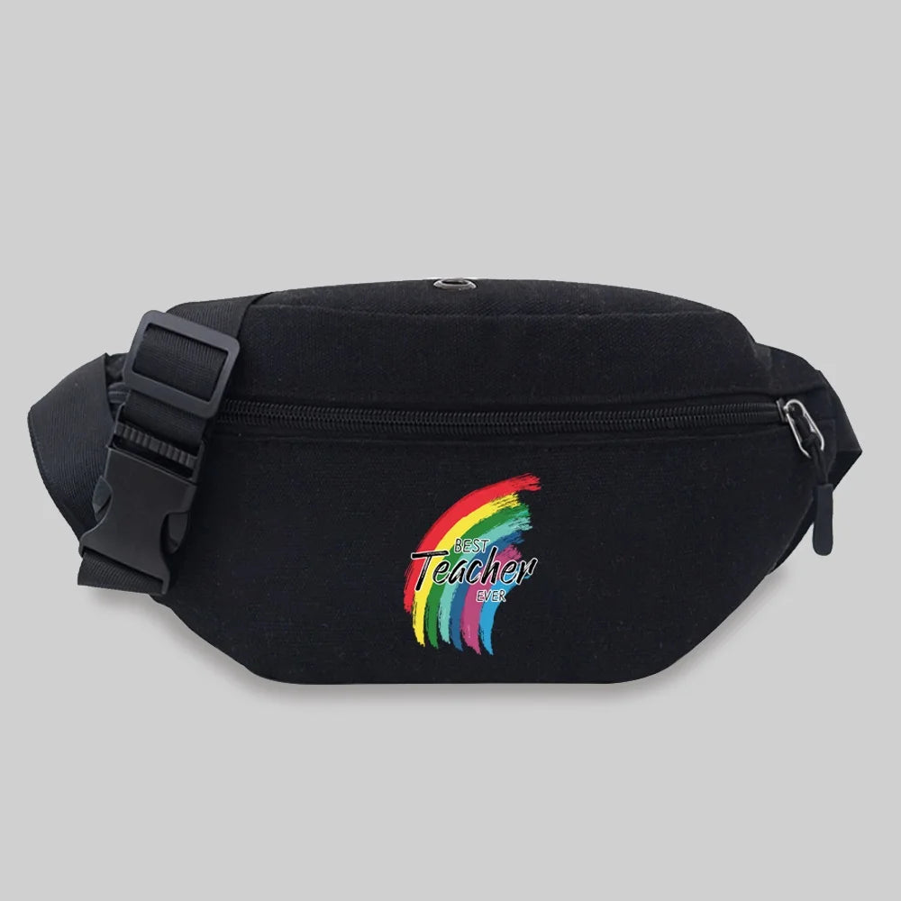 Women Travel Waist Bag Teacher Series Pattern Shoulder Crossbody Bag