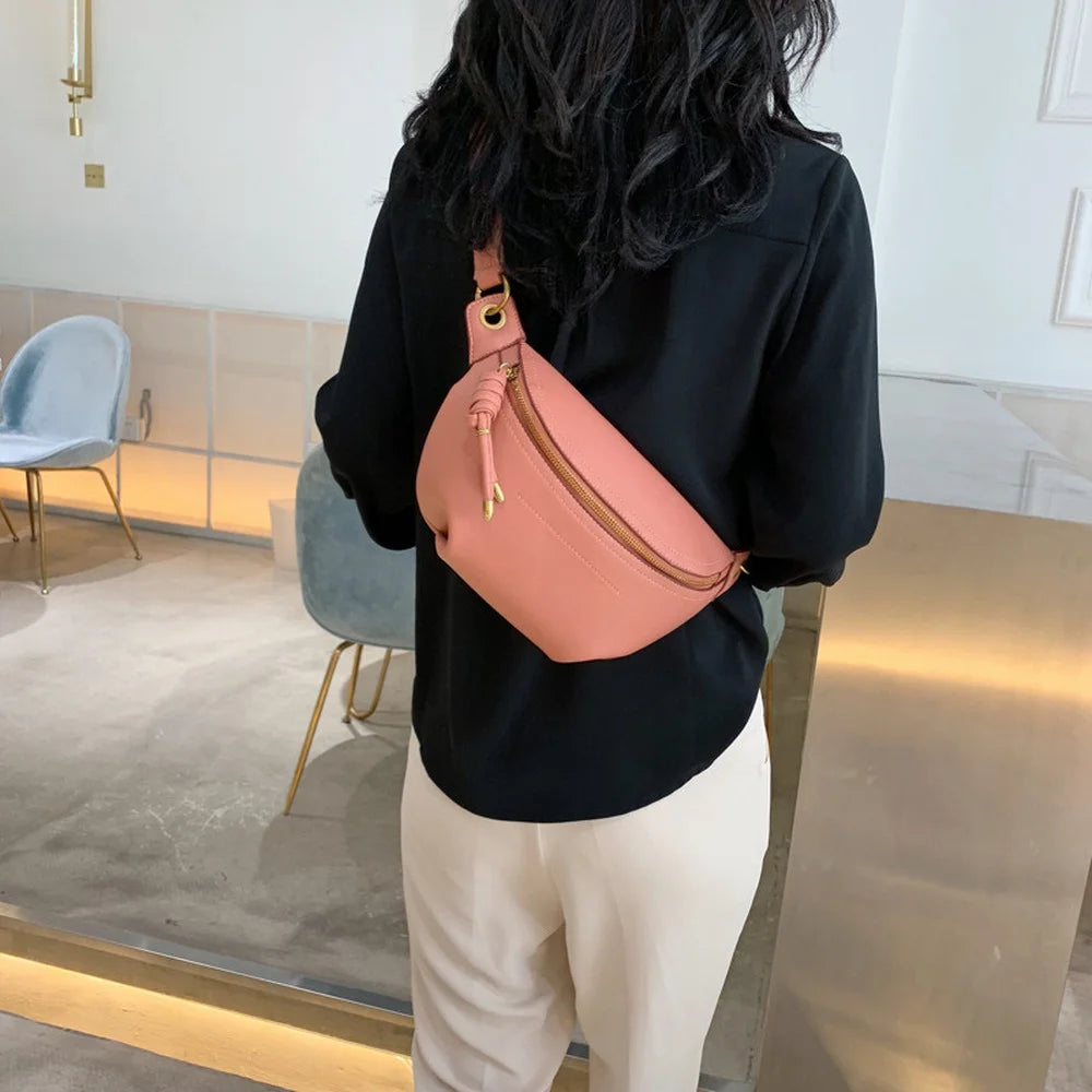 Soft Leather Chest Bag Women's Cross-body Street Bag