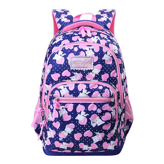 Girls Waterproof Backpack Cartoon Print Kids School Bag