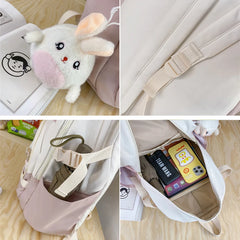 Stylish Buckle Backpack for Teenage Girls