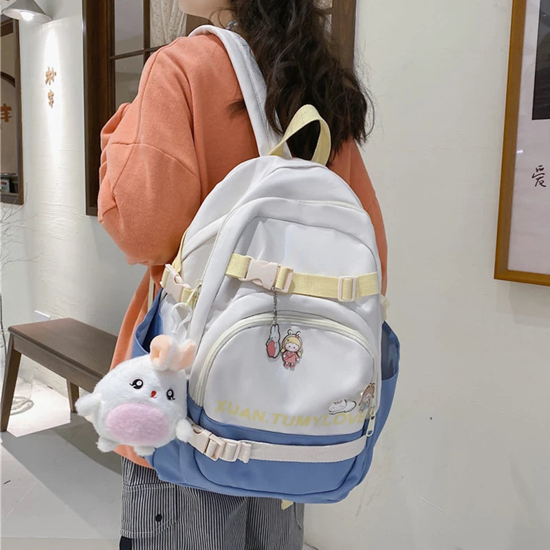 Stylish Buckle Backpack for Teenage Girls