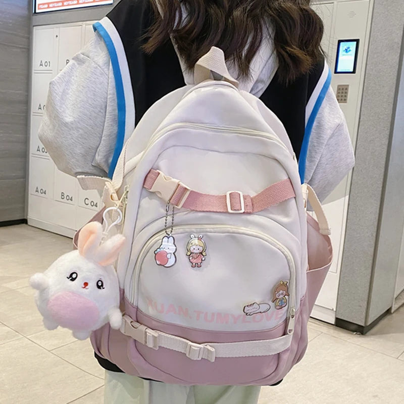 Stylish Buckle Backpack for Teenage Girls