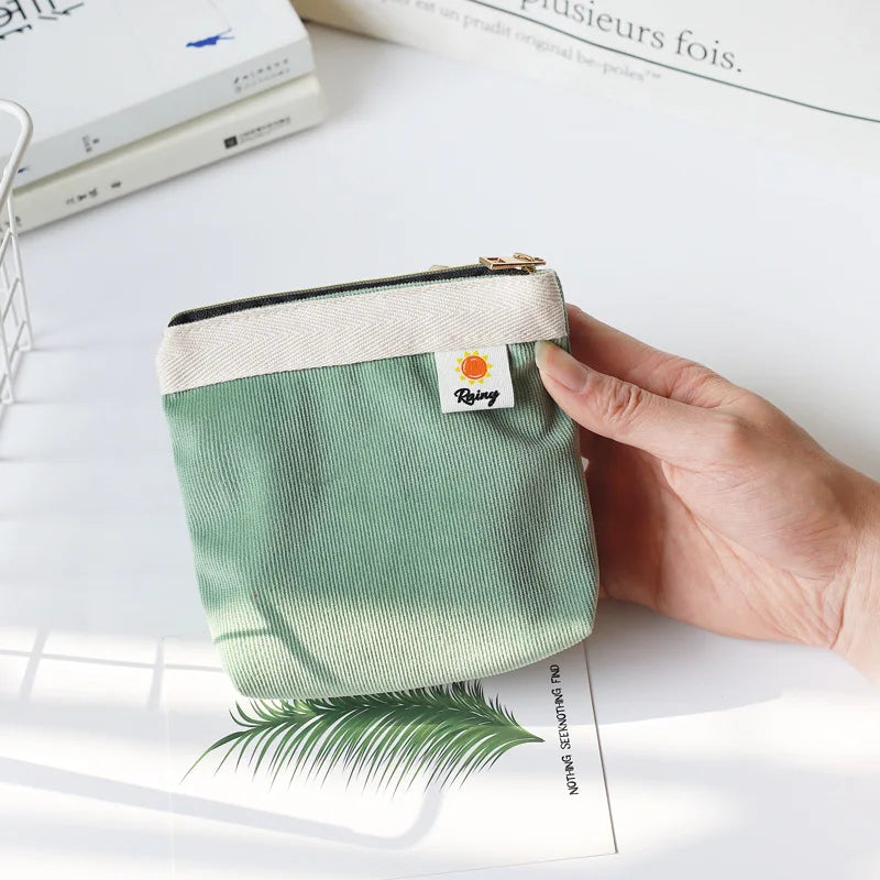 Corduroy Coin Purse Mini Pouch Portable Key Earphone Organizer
