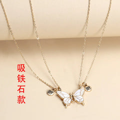 Colorful Butterfly BFF Pendant Collar Chain Necklace