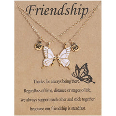 Colorful Butterfly BFF Pendant Collar Chain Necklace