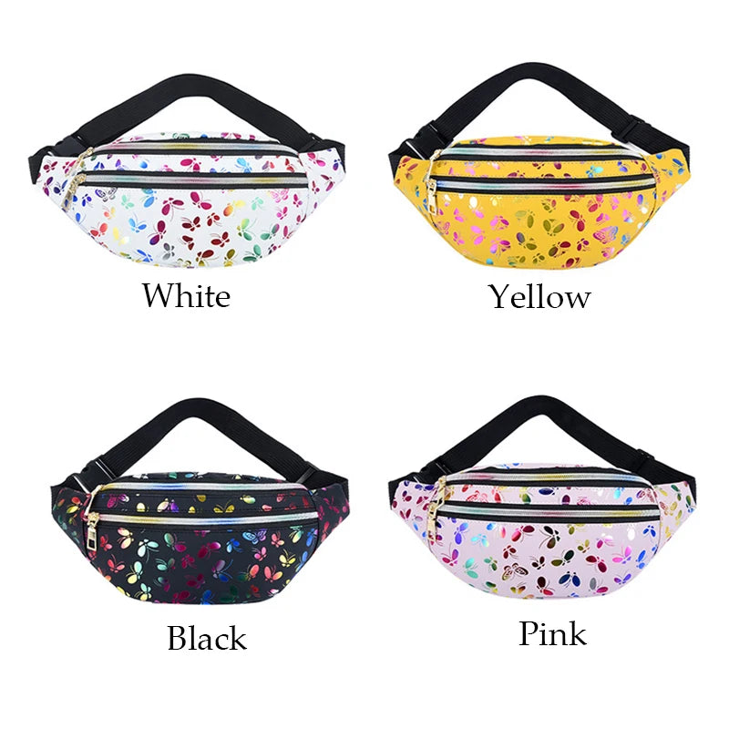 Colorful Waist Bag for Women Style Belt Bag Laser Print Crossbody Female Bag