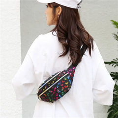 Colorful Waist Bag for Women Laser Print Crossbody Female Bag Waist Pack