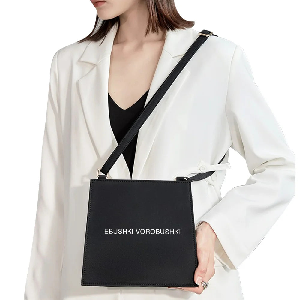 Text Pattern Printing Commuter Shoulder Bag