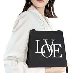 Text Pattern Printing Commuter Shoulder Bag