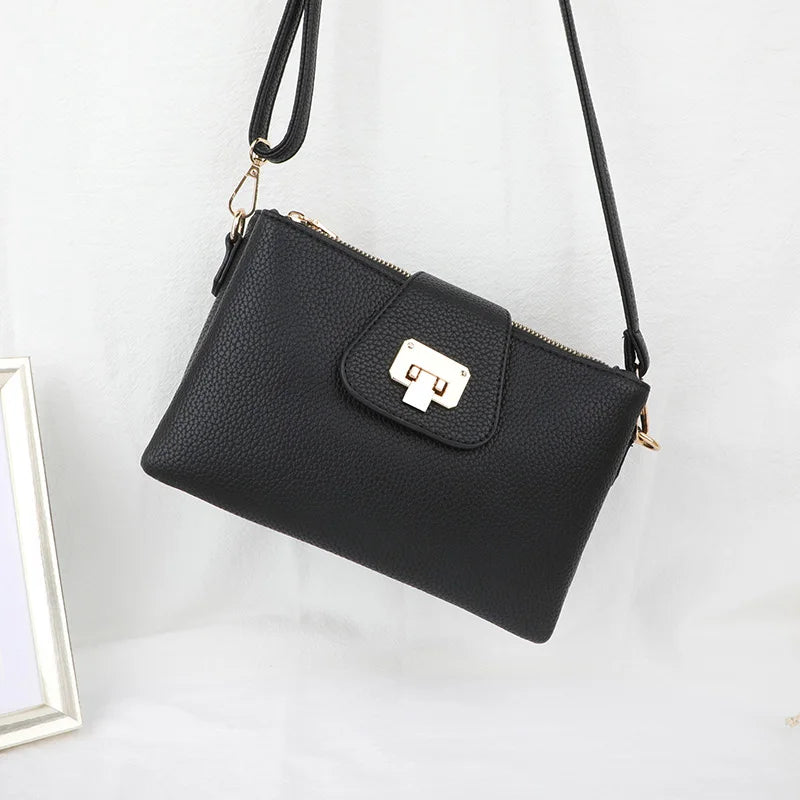 Litchi PU Leather Shoulder Bag for Women