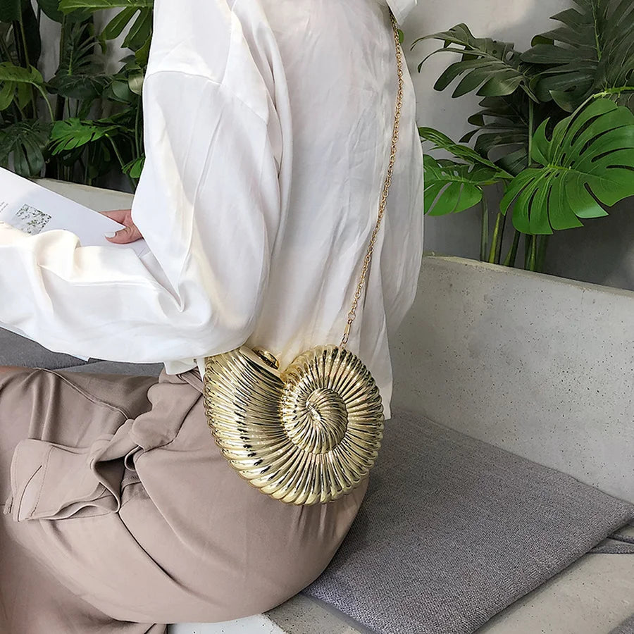 Conch Dinner Bag Acrylic Shell Phone Chain Clutch Lipstick Coin Purse