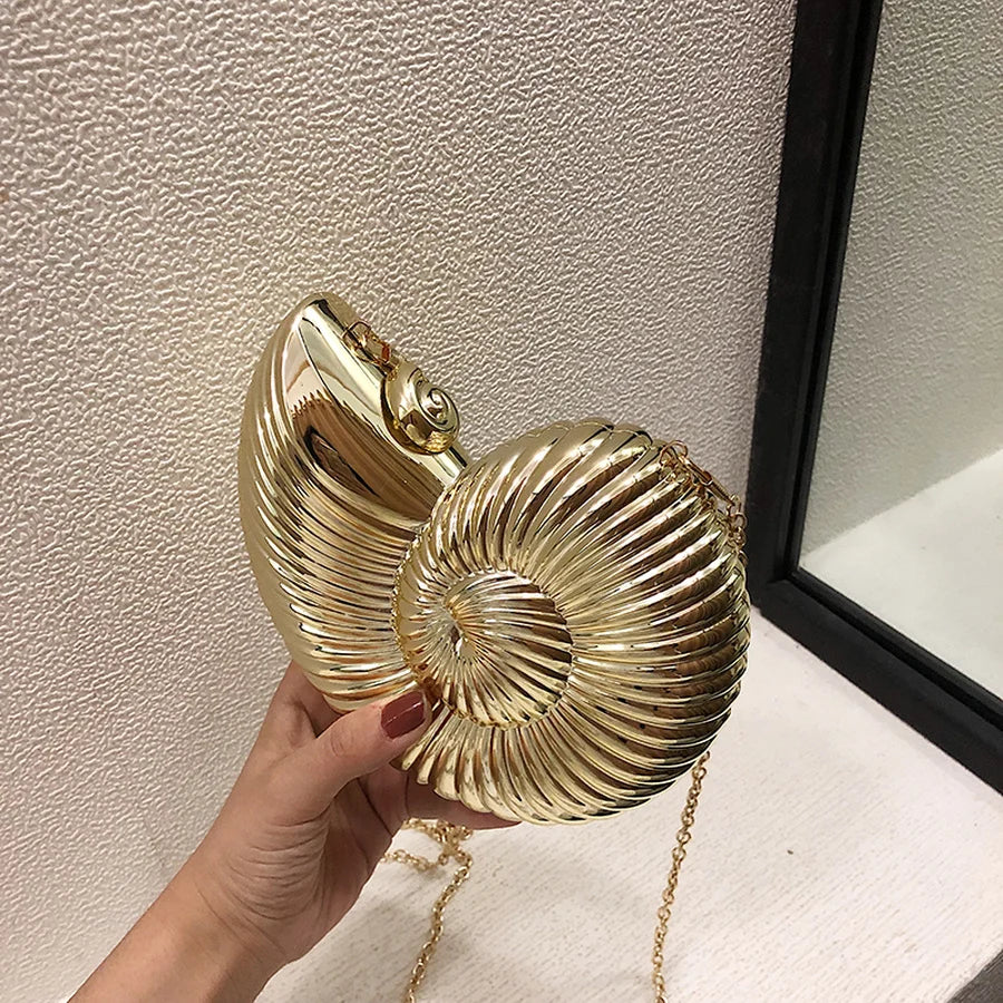 Conch Dinner Bag Acrylic Shell Phone Chain Clutch Lipstick Coin Purse