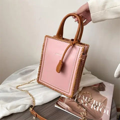 High-Quality Contrast Tote Bag for Women Handbag