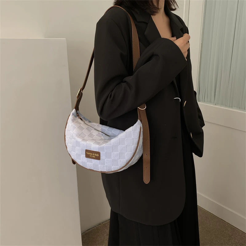 Plaid Shoulder Bag for Women Crossbody Bags Girls Handbags