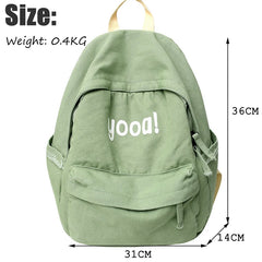 Canvas Laptop Student Bag Women Men College Bag Travel Backpack