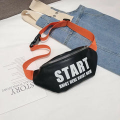 Kids Girl Letter Waist Fanny Pack PU Leather Travel Bum Bag