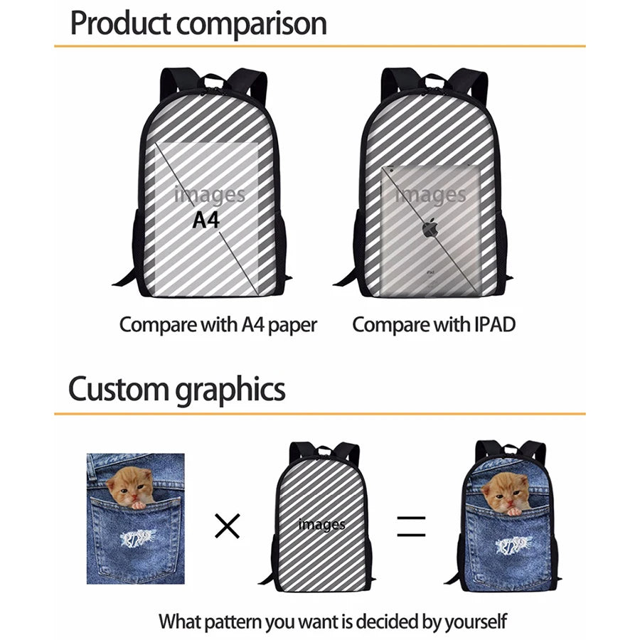 JUDO Pattern Backpack for Teens Boys Girls School Supplies