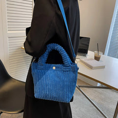 Corduroy Women's Tote Bag Soft Handbag Crossbody Shoulder Bags