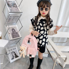 Cotton Kids Kindergarten School Bags Children Backpacks Student Schoolbag