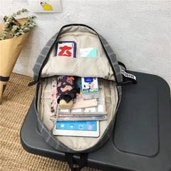 Plaid School Bag for Teenage Girls Backpack
