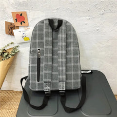 Plaid School Bag for Teenage Girls Backpack