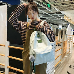 Plaid School Bag for Teenage Girls Backpack