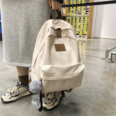 Plaid School Bag for Teenage Girls Backpack