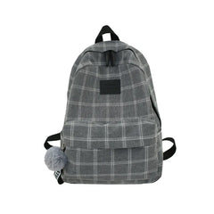 Plaid School Bag for Teenage Girls Backpack