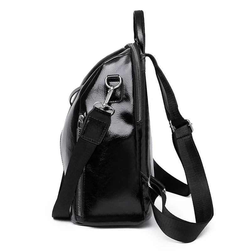 Cowhide High Travel Girls Backpack Women Female Rucksack Leisure Student School