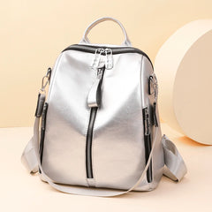 Cowhide High Travel Girls Backpack Women Female Rucksack Leisure Student School