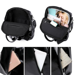 Cowhide High Travel Girls Backpack Women Female Rucksack Leisure Student School