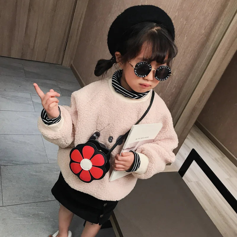 Petal Pattern Mini Shoulder Bag Travel Coin Purse for Women