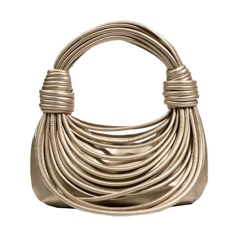 Stylish Woven Rope Knot Women's Messenger Bag PU Leather Handbag